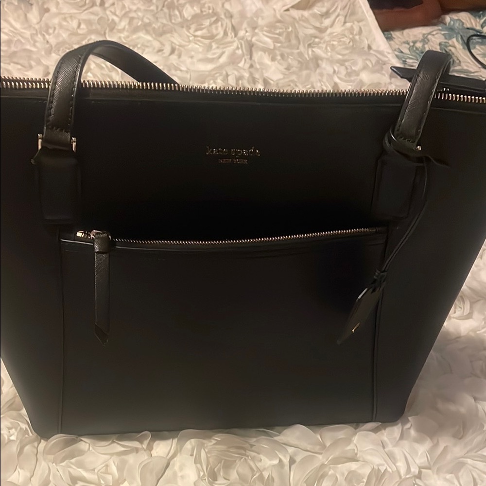 Kate Spade Black Leather Tote Bag